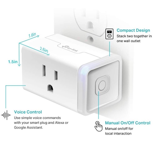 Kasa Smart Home WiFi Alexa White 3 Count Wall Plug - Picture 2 of 6
